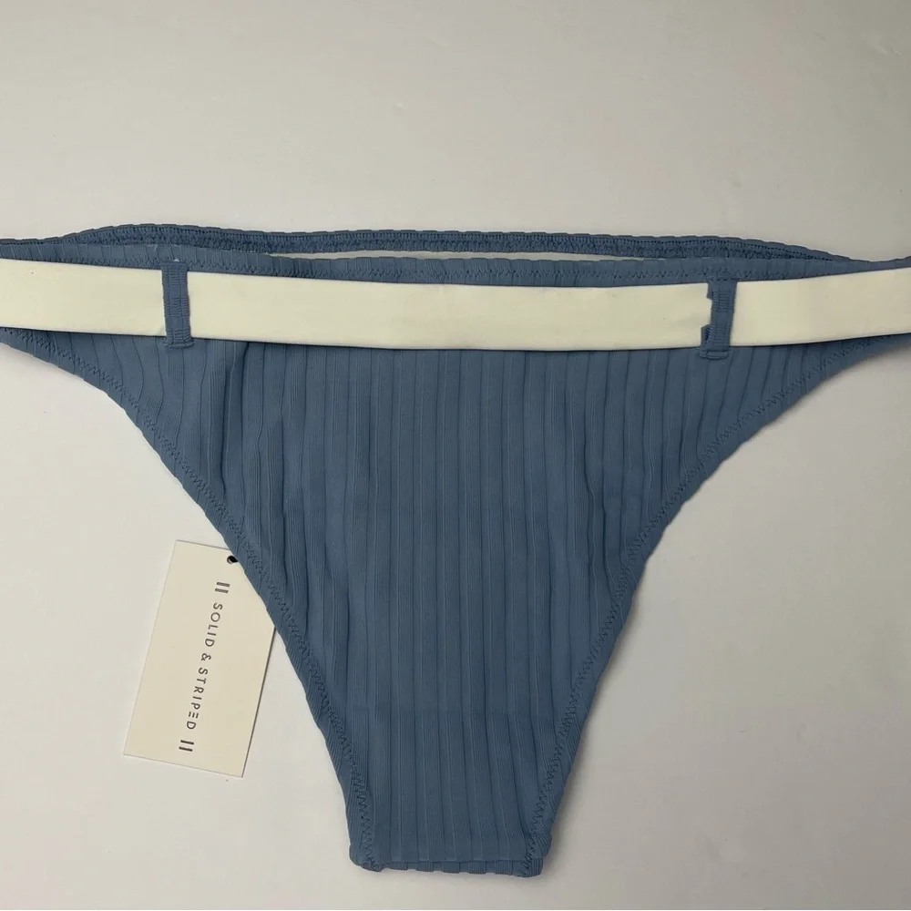 NWT Solid & Stripped Bikini Bottoms The Rachel Bikini Bottoms Belted Ice Blue